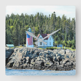 Little River Lighthouse, Maine Clock Quadratische Wanduhr