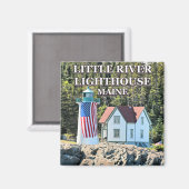 Little River Lighthouse, Maine Magnet (Vorderseite/Rückseite)