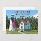Little River Lighthouse, Maine Postcard Postkarte (Vorne/Hinten)
