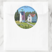 Little River Lighthouse, Maine Round Sticker (Tasche)