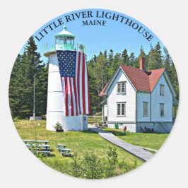 Little River Lighthouse, Maine Round Sticker