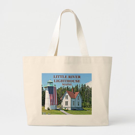 Little River Lighthouse, Maine Tote Bag Jumbo Stoffbeutel (Vorne)