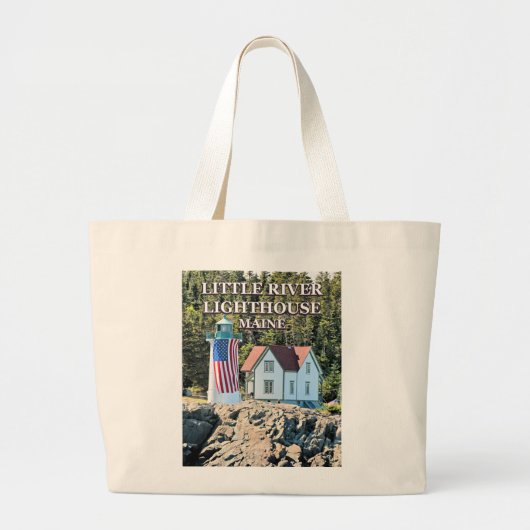 Little River Lighthouse, Maine Tote Bag Jumbo Stoffbeutel (Vorne)