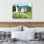 Little River Lighthouse, Maine Wrapped Canvas Leinwanddruck (Insitu (Schlafzimmer))