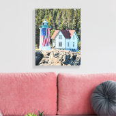 Little River Lighthouse, Maine Wrapped Canvas Leinwanddruck (Insitu (Wohnzimmer))