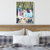 Little River Lighthouse, Maine Wrapped Canvas Leinwanddruck (Insitu (Schlafzimmer))