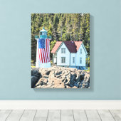 Little River Lighthouse, Maine Wrapped Canvas Leinwanddruck (Insitu (Holzboden))