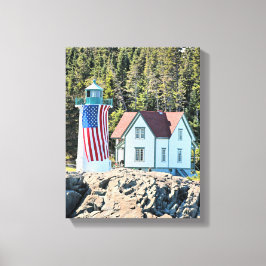 Little River Lighthouse, Maine Wrapped Canvas Leinwanddruck