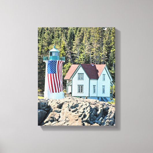 Little River Lighthouse, Maine Wrapped Canvas Leinwanddruck (Vorderseite)