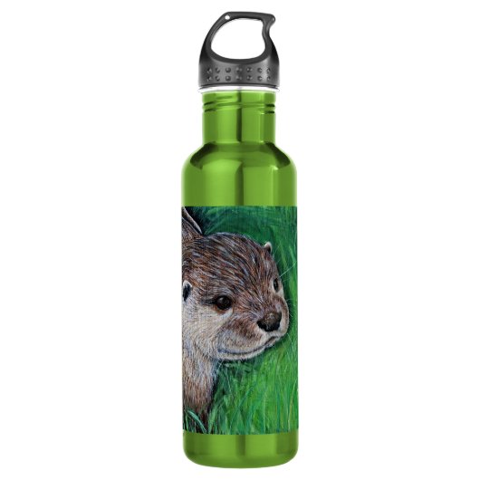 Little River Otter Painting Edelstahlflasche (Vorderseite)