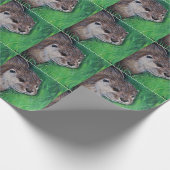 Little River Otter Painting Geschenkpapier (Ecke)