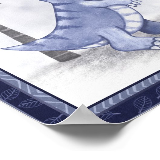 Little Roar Dinosaur - Kinderzimmer T-Rex Art Poster (Ecke)