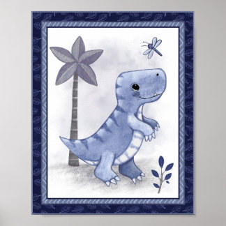 Little Roar Dinosaur - Kinderzimmer T-Rex Art Poster