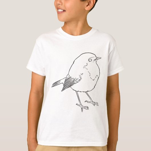 Little robin bird lineart T-Shirt (Vorderseite)