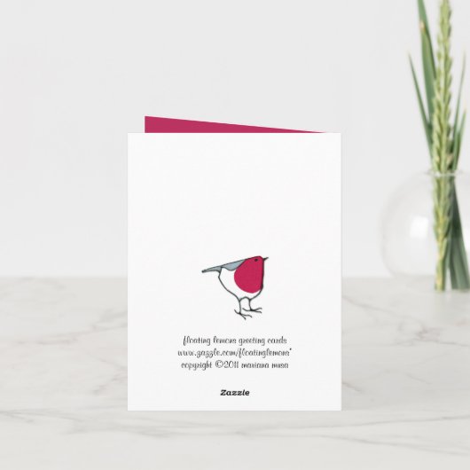 Little Robin Blue Note Card Karte (Rückseite)
