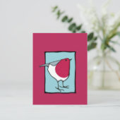 Little Robin Blue Postcard Postkarte (Stehend Vorderseite)