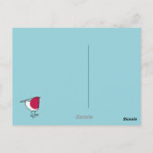 Little Robin Blue Postcard Postkarte (Rückseite)