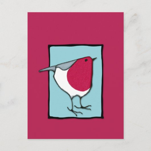 Little Robin Blue Postcard Postkarte (Vorderseite)