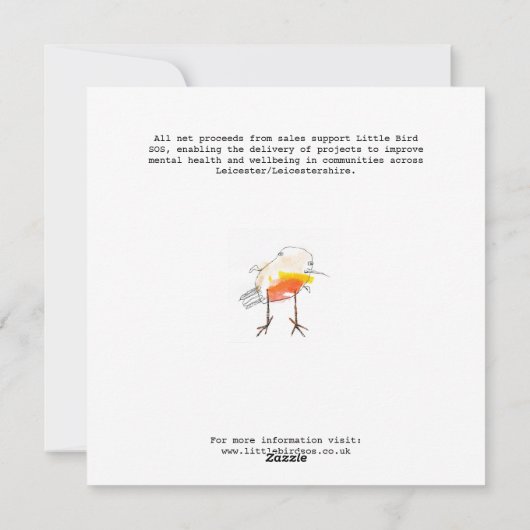 Little Robin Feiertagskarte (Rückseite)