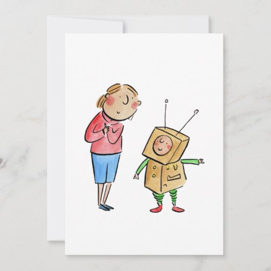 Little Robot Einladung (Vorderseite)