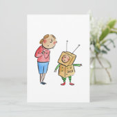 Little Robot Einladung (Stehend Vorderseite)