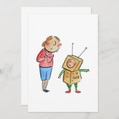 Little Robot Einladung (Vorne/Hinten)