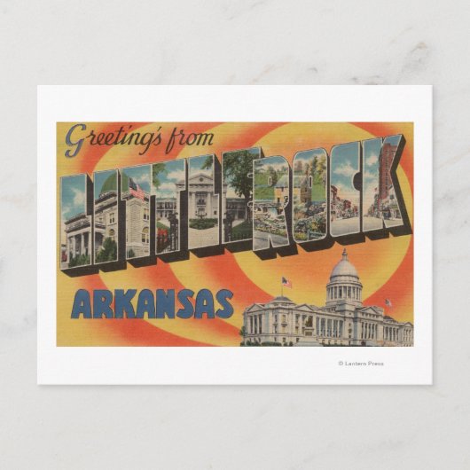 Little Rock, Arkansas - Große Buchstabenszenen Postkarte (Vorderseite)