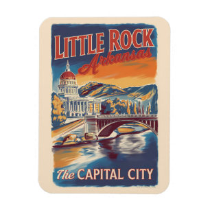 Little Rock Arkansas malerische Reise Kunst Vintag Magnet