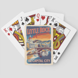Little Rock Arkansas malerische Reise Kunst Vintag Spielkarten