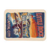 Little Rock Arkansas Painterly Travel Art Vintag Magnet (Horizontal)