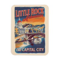 Little Rock Arkansas Painterly Travel Art Vintag