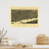 Little Rock, Arkansas Panorama Karte - 1887 Poster (Küche)