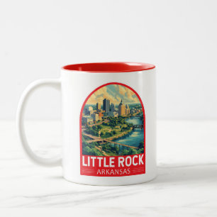Little Rock Arkansas Reise Kunst Emblem Zweifarbige Tasse