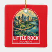 Little Rock Arkansas Reisemusik Keramikornament (Rückseite)