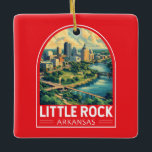 Little Rock Arkansas Reisemusik Keramikornament<br><div class="desc">Little Rock Retro Vektor Reise Design. Little Rock,  die Hauptstadt Arkansas,  ist eine Stadt am Arkansas Fluss. Es ist Zuhause zur William J. Clinton Präsidentenbibliothek und zum Museum.</div>