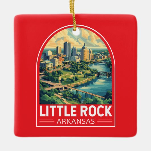 Little Rock Arkansas Reisemusik Keramikornament (Vorderseite)