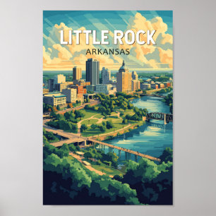 Little Rock Arkansas Reisen Art Vintag Poster