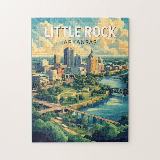 Little Rock Arkansas Reisen Art Vintag Puzzle (Vertikal)