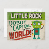 Little Rock Arkansas Robot - Funny Vintag Postkarte (Vorne/Hinten)