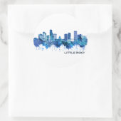 Little Rock Arkansas Skyline Blue Runder Aufkleber (Tasche)