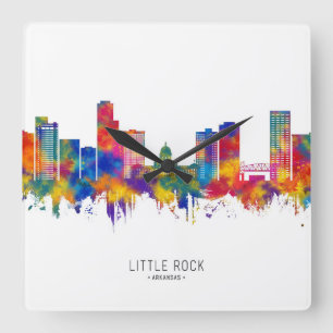 Little Rock Arkansas Skyline Quadratische Wanduhr