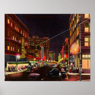 Little Rock Main Street der 40er Jahre Poster