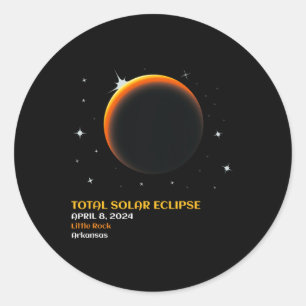 Little Rock Solar Eclipse 2024 Totality 8. April Runder Aufkleber