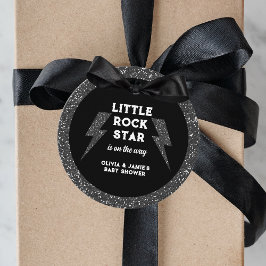 Little Rock Star Black Glitzer Baby Dusche Geschenkanhänger