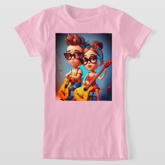 "Little Rockstars" Kids's Guitar T - Shirt (Ablage )