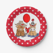 Little Rodeo Birthday Party Tellers - Rote Sterne
