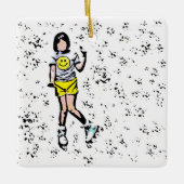 Little Rollerblader Girl Keramikornament (Vorderseite)