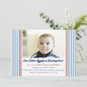 Little Rookie 1. Geburtstag Baseball Einladung (Stehend Vorderseite)