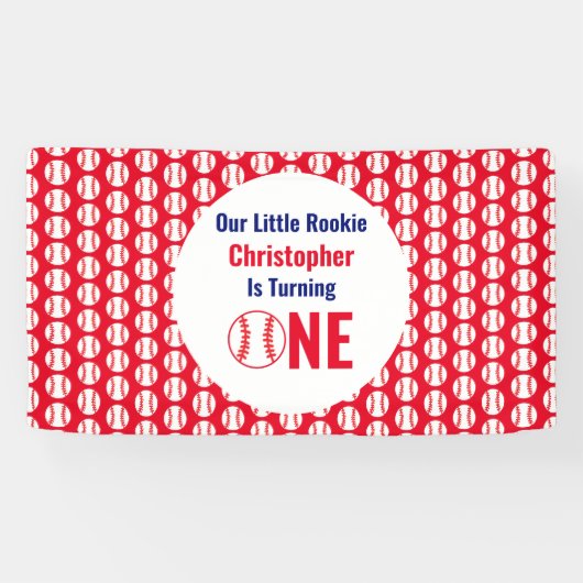 Little Rookie Baseball 1. Geburtstag Banner (Horizontal)