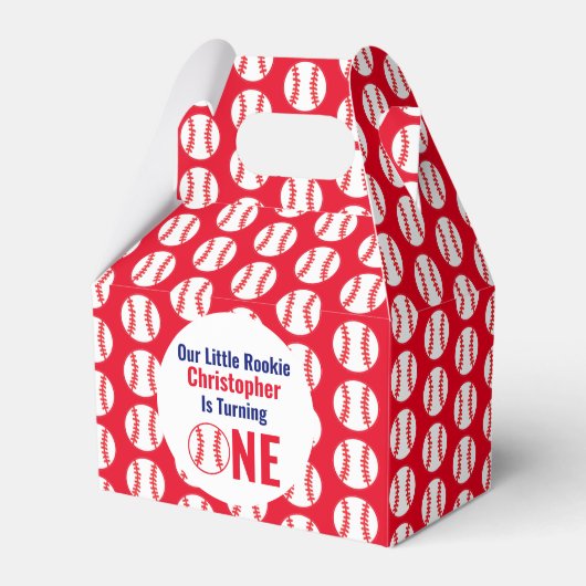 Little Rookie Baseball 1. Geburtstag Geschenkschachtel (Vorderseite)